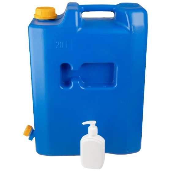 Canistra Bidon Recipient De Apă 20L Cu Robinet Din Plastic + Pentru Sapun Sau Dezinfectant Dispenser Carmotion 86946